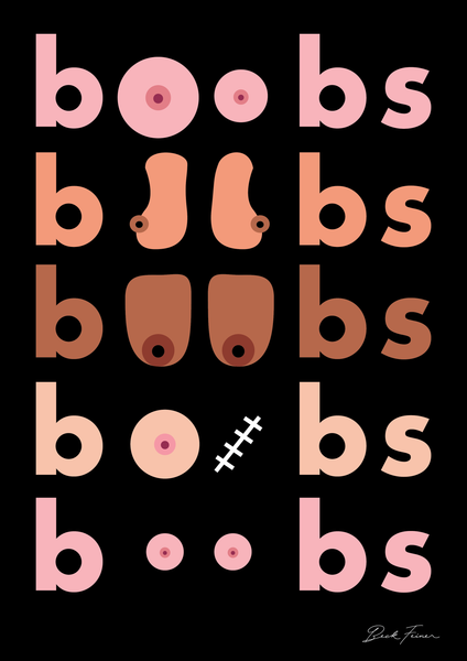 POWER TO BOOBS PRINT - FREE DELIVERY – Beck Feiner Creations
