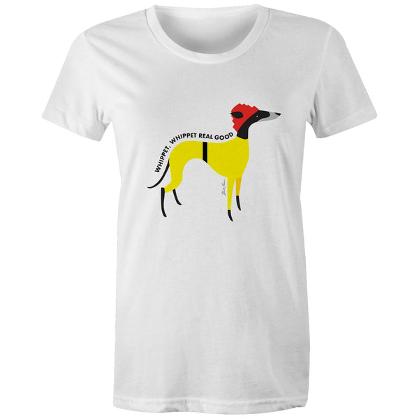 WHIPPET REAL GOOD - WOMEN'S WHITE T-SHIRT