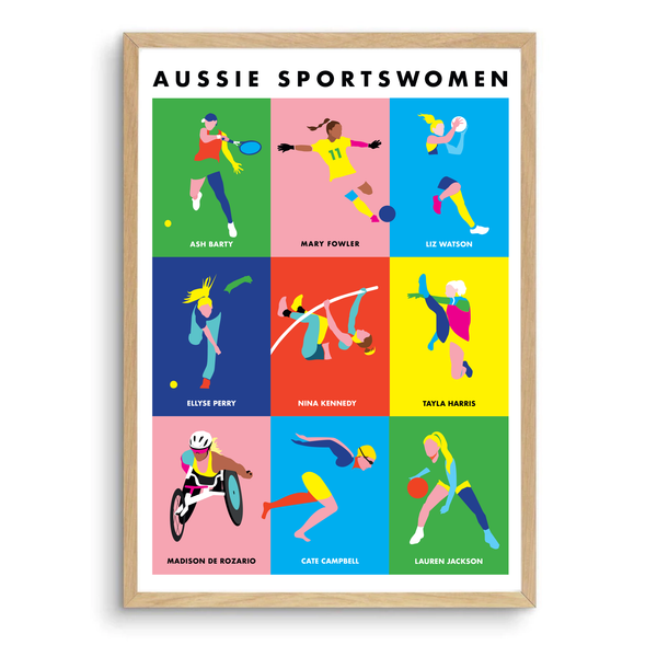 AUSSIE SPORTS WOMEN A2 PRINT