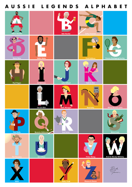 AUSSIE LEGENDS ALPHABET POSTER