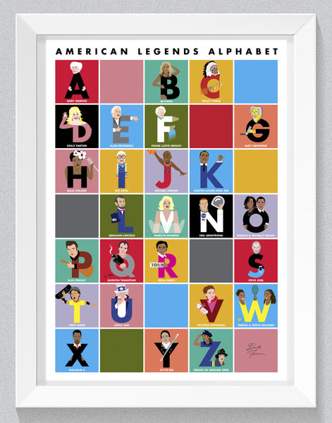 AMERICAN LEGENDS ALPHABET POSTER