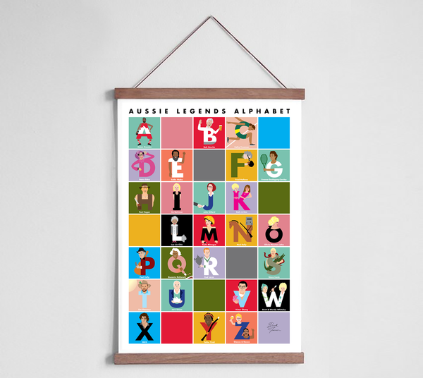 AUSSIE LEGENDS ALPHABET POSTER